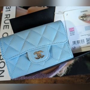 CHANEL 23A Blue Flap Cardholder 💙